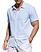 Sailwind Men's Casual Button Down Shirts Short Sleeve Striped Cotton Beach Summer Vacation Shirt Bussiness Shirt Blue
