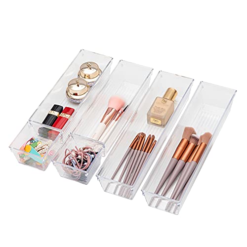 Backerysupply Clear Plastic Drawer Organizer Tray For Vanity Cabinet (Set Of 10),Storage Tray For Makeup, Kitchen Utensils, Jewelries, And Gadgets #TOP2