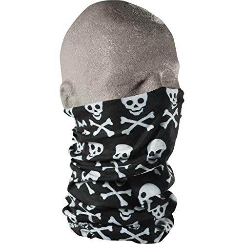 Zan Headgear Crossbones Design Unisex-Adult Street Motorcycle Motley Tube Face Mask - Black/White/One Size