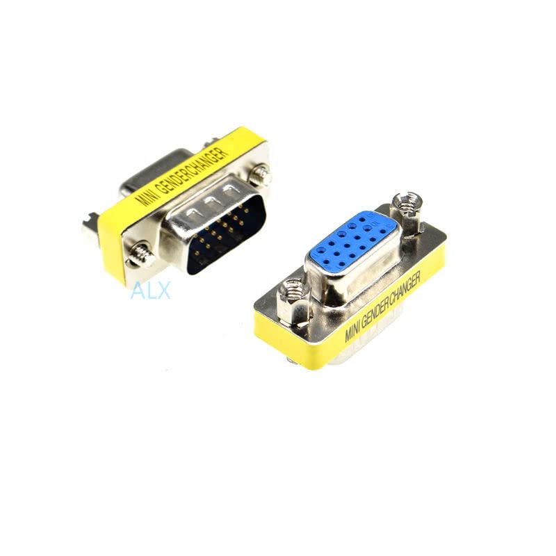 5PCS VGA SVGA DB15 15pin Male to Female Connector 15p Mini Gender Changer Adapter