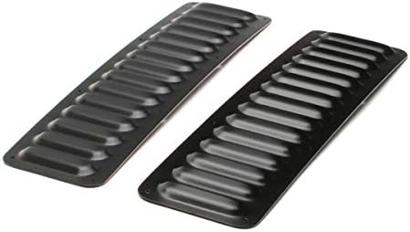 GenRight Off Road LVR-1006 Black 2 Piece Long Hood Louver Vent Set For Jeep Cherokee, Wrangler Fits All Vehicles Universal Fit