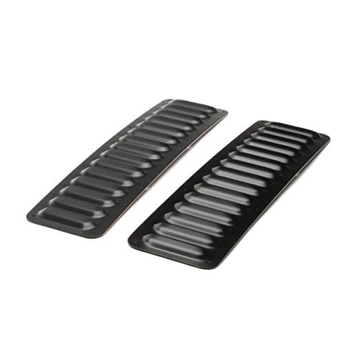 GenRight Off Road LVR-1006 Black 2 Piece Long Hood Louver Vent Set For Jeep Cherokee, Wrangler Fits All Vehicles Universal Fit