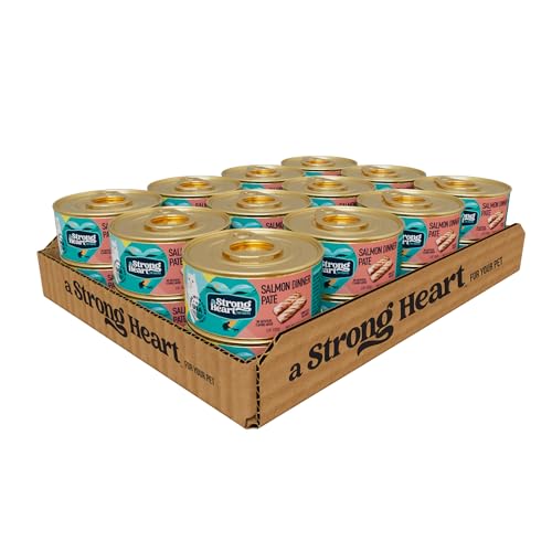 A Strong Heart Canned Wet Cat Food, Salmon Dinner Paté - 3 oz Cans (Pack of 24), Made in The USA with Real Salmon