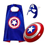 DMAR Captain America Shield 12 inch Superhero Cape and Mask for Kids Captain America Costume Captain America Cape and Mask for kids