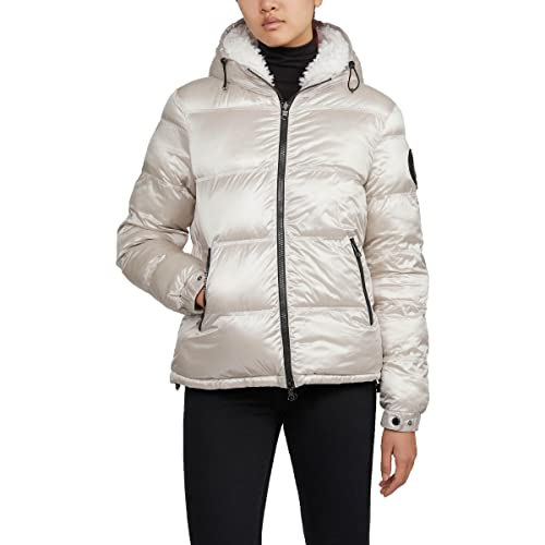 Pajar Snow Women’s Reversible Channel Quilted Puffer Coat Beige Size M #TOP21