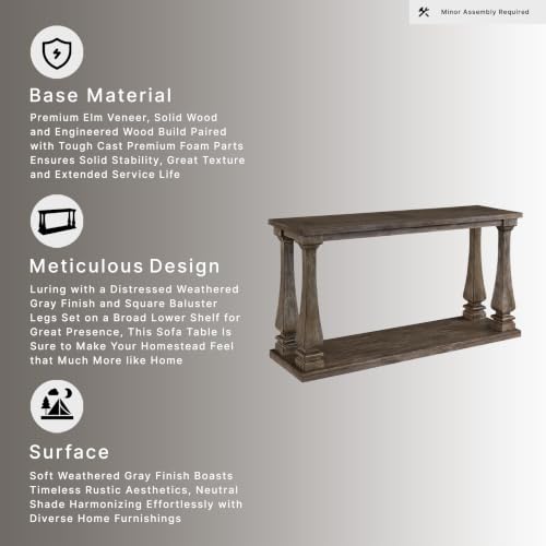 Signature Design by Ashley Johnelle Console Sofa Table, Weathered Gray Wood - image 5