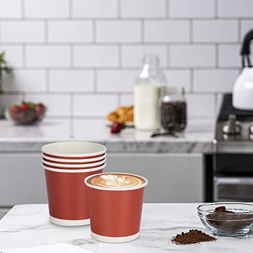 Image of Paper Disposable Tea /Coffee Cups, Set of 50 pcs, 150 ml - Brown