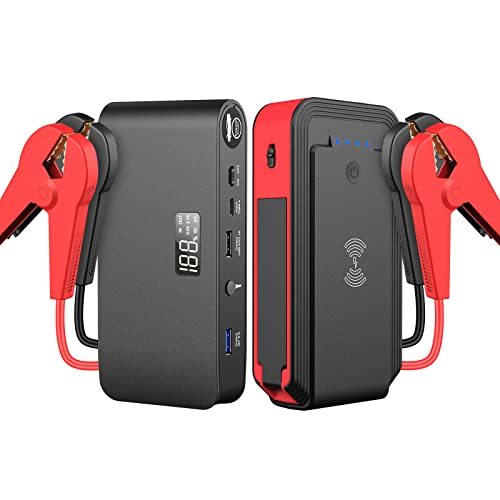12V Lithium Jump Starter Battery Pack With Wireless Charger 3000A & Lithium Car Battery Jump Starter Booster Pack 1600A Jumpers Cables Kit For Car Truck #TOP7