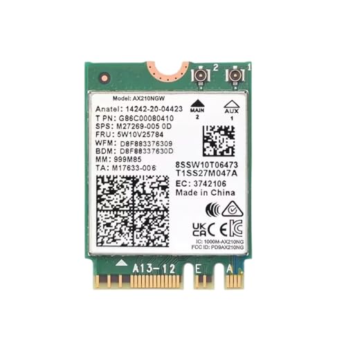 Intel AX210NGW Tri-Band 802.11AX AX210 Actualiza tarjeta inalámbrica para laptop WiFi 6E 5374Mbps, soporte 6G Bluetooth 5.2, Nuevo para llegada 2025, alta calidad miniatura 1
