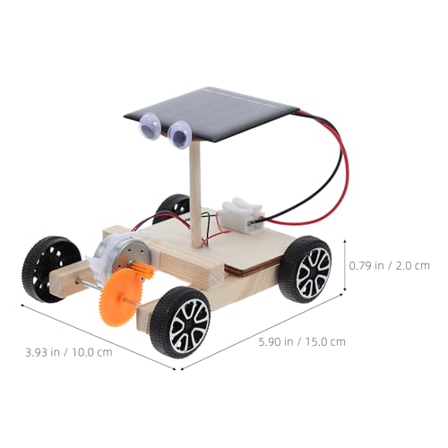 UPKOCH Solarauto Selber Bauen Projekte Stemmen Solarbetriebenes Auto Elektronik-kit 3D-Puzzle-Spielzeug Holz Elektroauto Holz Montage Solarauto Modell Kind Handbuch Kleine Produktion