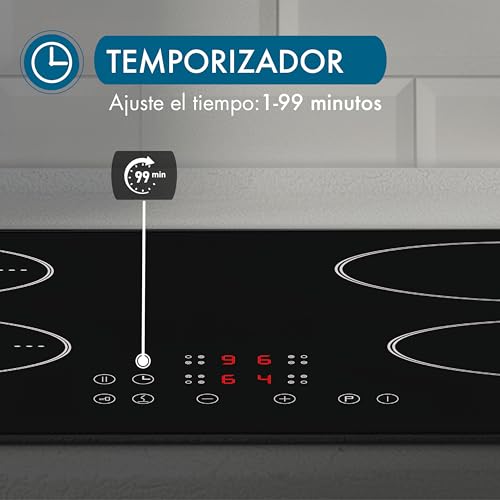 Placa de inducción rápida con función Booster Apelson AIT4600 de 66cm y bloqueo 3