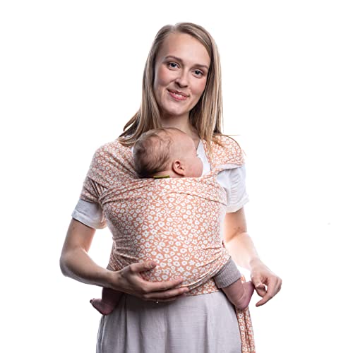 Image of Boba Baby Wrap Carrier – Original Baby Sling Carrier for Newborns (7–35 lbs), Soft, Secure, Hands-Free & Ergonomic, Ideal for Comfortable Bonding, New Parents (Serenity Blush Meadow)
