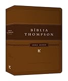 capa marrom junta comercial  Bíblia Thompson. Letra Grande. Capa Marrom Claro e Escuro