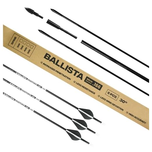 BALLISTA FRACTURA 6mm OD Micro Diameter Hunting Arrows 500 Spine 6 Pack
