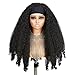 Quantum Love Yaki Curly Headband Wigs for Black Women New Afro Curls Synthetic Braided Hair 24Inch Wear and Go Kinky Curly Glueless Headband Wig with Bouncy Curls