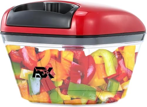 AEX Manual Food Processors Multi-Function Chopper with Lid and Handle, Garlic Press Vegetable...