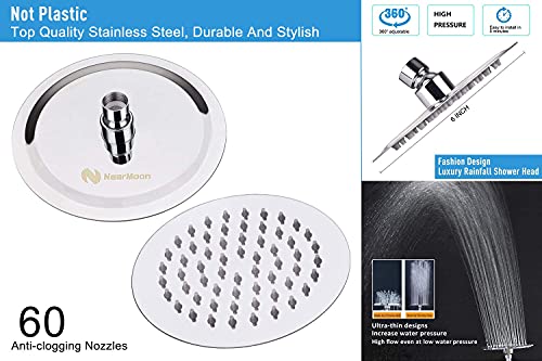 Nearmoon Shower Head And 15 Stage Shower Filter Combo, High Pressure Filtered Showerhead For Hard Water, Improves The Condition Of Your Skin, Hair - 1 Replaceable Filter Cartridge (6 Inch, Chrome) #TOP2