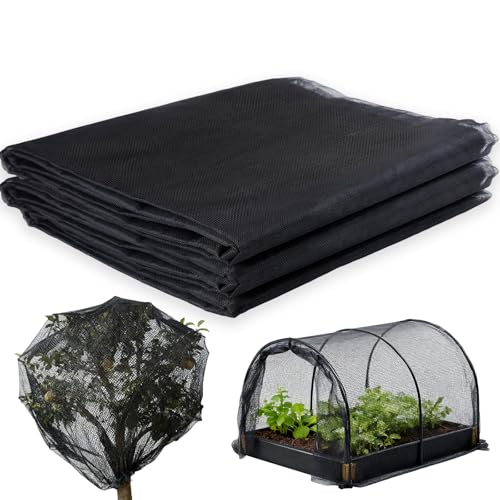 Outdoor Insektenschutznetz, Moskitonetz, Engmaschig Pflanzenschutznetz, Feinmaschig Fliegennetz, Gemüseschutznetz,Vogelschutznetz, engmaschig Laubnetz, Schutz Netz für Gemüse Garten Schwarz(4 * 3M)