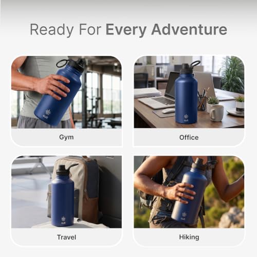 Image of CULT Stainless Steel Water Bottle 2 Litre with Sports Cap | Leakproof Gym Flask for Office, Travel & Workout | Durable Large Capacity Metal Hydration Jug (Blue)