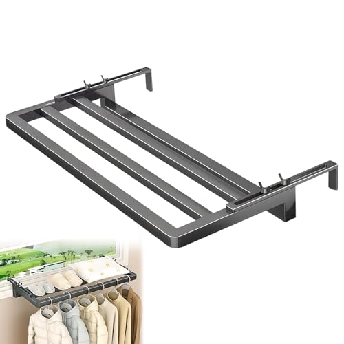 GOEDCH Porte-serviettes pour radiateur : noir séchoir à linge chauffage, 40 x 25 cm étagère de radiateur porte-serviettes chauffage, porte-serviettes chauffage sans perçage, étagère de radiateur à