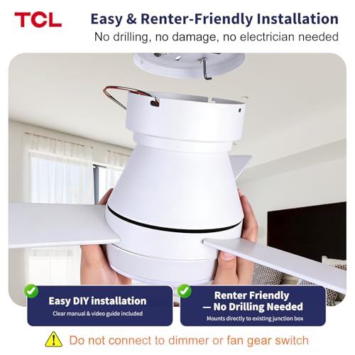 TCL 36" White Low Profile Ceiling Fans with Lights & Remote - image 5