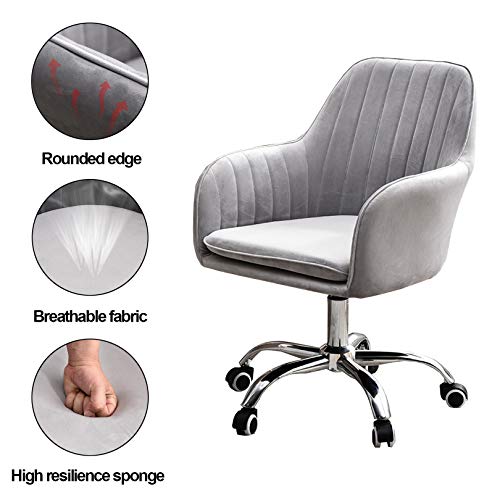 Chaise de bureau ergonomique velours 150 kg à hauteur réglable - 7