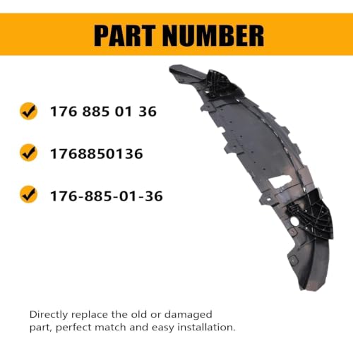 Image of SecosAutoparts Bumper Splash Shield Cover Front Compatible with Mercedes-Benz CLA45 AMG 4Matic 2014-2019 Replace# 1768850136, 176-885-01-36