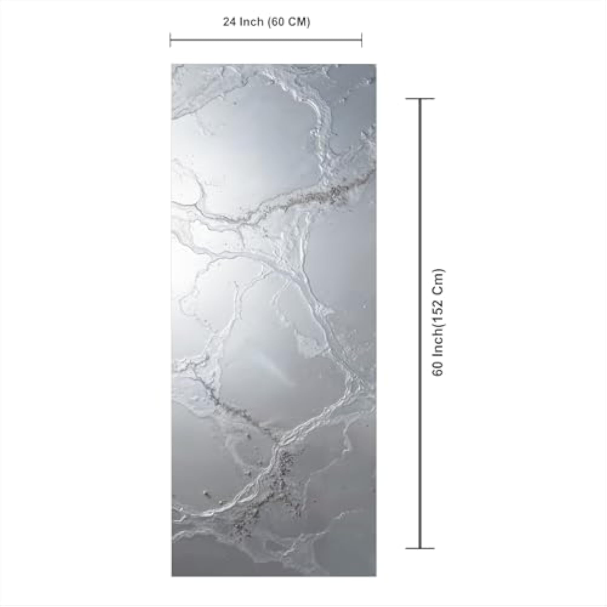 Refrigerator Door Sticker, Grey Marble Pattern