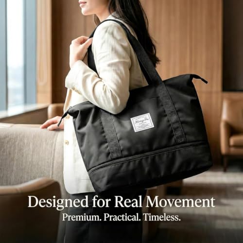 Image of Nylon 41 Liter Expandable Travel Bags for Women, Duffle Bags for Women Luggage, Foldable Vanity Traveling Bag, Waterproof Hand Bag for Ladies Personal Items (Assorted Color)