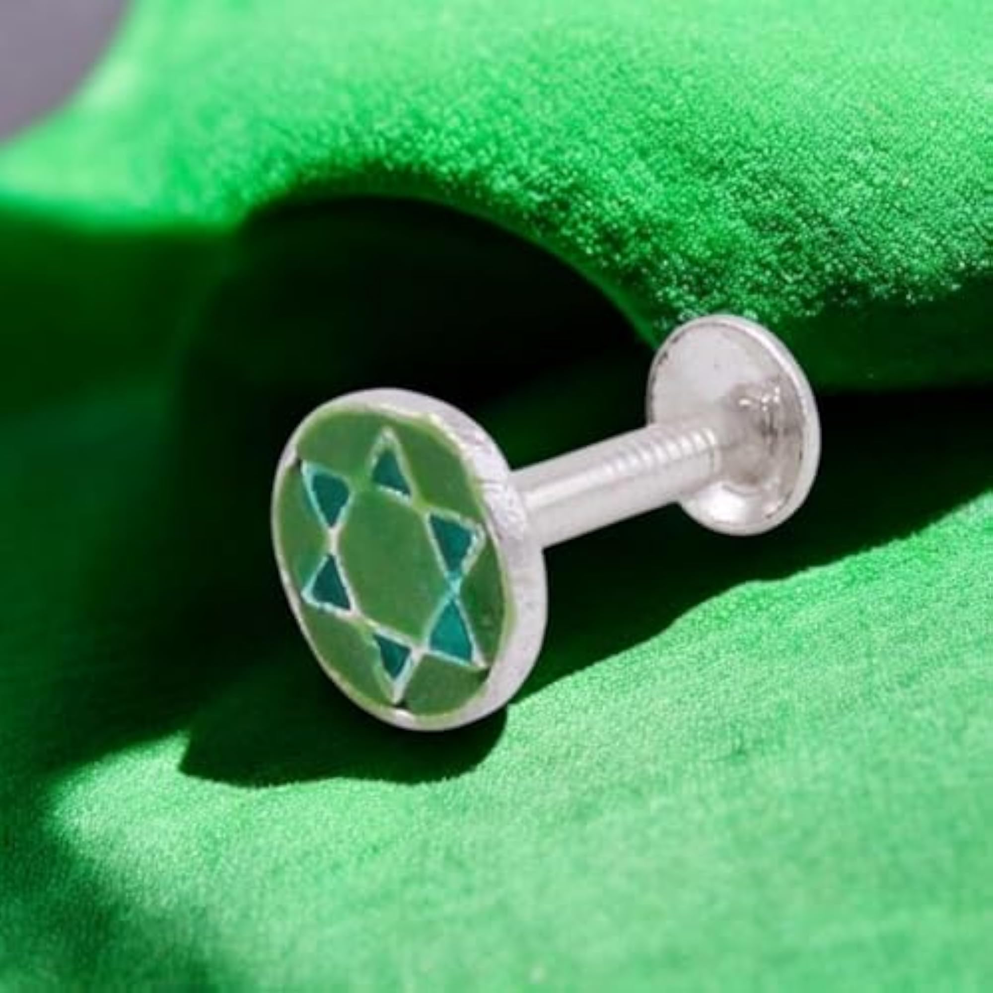 Women's 925 Sterling Silver Trendy Antique Multicolor Nose Pin