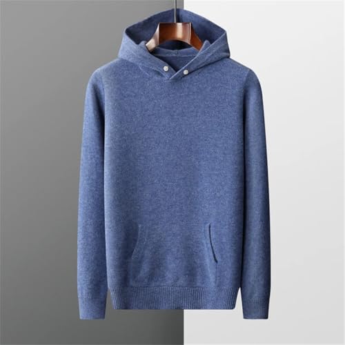 Men's 100% Merino Wool Sweater Loose Oversized Business Casual Hooded Knit Pullover3
