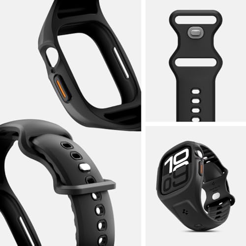 Spigen Liquid Air Pro for Apple Watch Series 11/10 46mm Band with Case | Secure Fit Durable Breathable Water-Resistant Sport Protective Cover Strap (2025/2024), Matte Black - image 4
