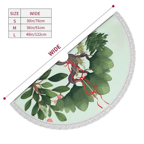Jupe de sapin de Noël 122 cm avec pompons tapis de bonsaï blanc - 4