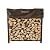 Woodhaven 3 Foot Brown Firewood Rack With Cover - Metal Log Holder - Made In USA - Strong Powder Coat Finish - Indoor Outdoor Firewood Storage
