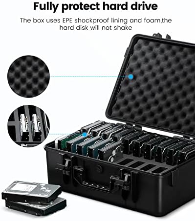 ORICO 20 Bay Hard Drive Suitcase, Multi-Protection HDD Storage Case for 3.5 inch Hard Disks, Anti-Static,Shockproof, Anti-Moisture