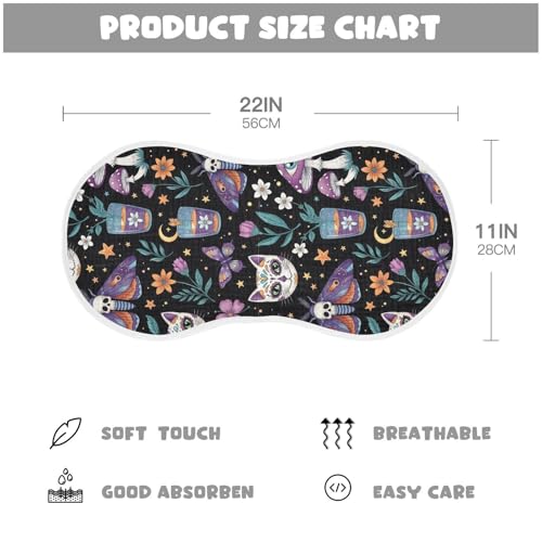 2 Pack Muslin Burp Cloths Halloween Butterfly Dark Cotton Baby Burp Cloths Extra Absorbent and Soft Burping Cloth for Newborn Must Haves, Large 22" x 11"2