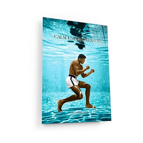 WallsDecor MUHAMMAD ALI TOILE - Greatest Boxer Of All The Time Poster - Art de la boxe - Ali gagnant - Calme sous pression - Toile de sport motivante
