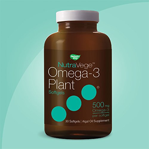Nature's Way Nutravege Plant Based Omega-3, Heart Health And Eye And Brain Function*, 30 Vegan Softgels #TOP1