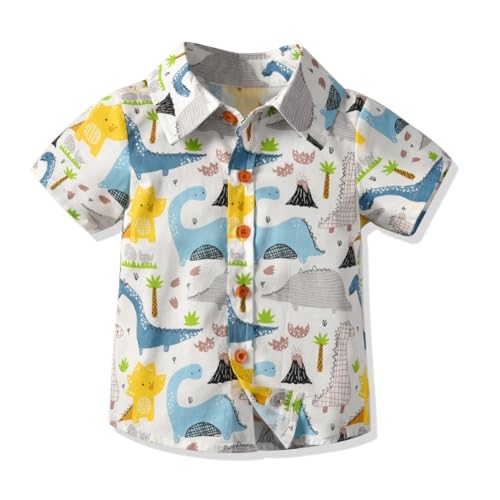 Fashion Boys Dinosaur Style Printed Casual Polo Shirt