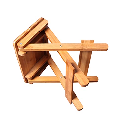 Cabilock 1 Pc Taburete Plegable Nanmu Sentarse Mesa Acolchado Playa Girar Bench butacas de Salon sillas salón sillas de jardín sillas portatiles Silla Plegable de Pesca Silla portatil Bambú