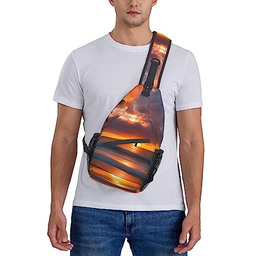Sac de poitrine polyvalent avec sangle ajustable et imprimé graphique - 7