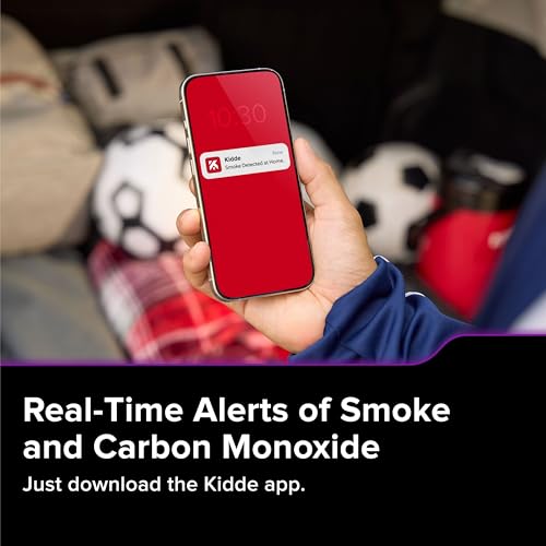 Image of Kidde Hardwired Kidde App Enabled Smart Smoke and Carbon Monoxide Detector, AA Battery Backup, Voice Alerts, Interconnected Alarm