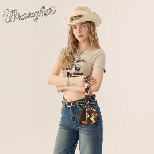 Image of Wrangler Keychain Wristlet Wallets for Women Western Dual Pouch Wristlet Credit Card Holder Wallet