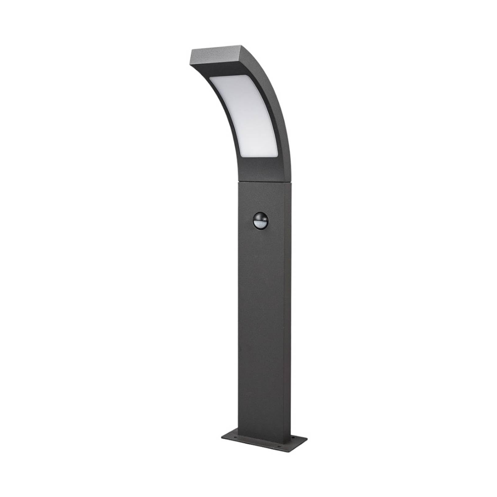 Lucande Outdoor Lights with Sensor Juvia Motion Detector (Modern) in Black Made of Aluminium (1 Light Source,) from Garden, Path Bollard lamp Pillar