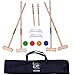 Ocean 5 Krocket Set – Outdoor Croquet Gartenspiel, das Geschicklichkeitsspiel aus Holz, für Kinder und Erwachsene, für 2-4 Spieler