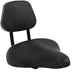 Backrest Saddle Bike Seat, Replacement Soft Back Rest Universal Wider Tricycle Saddle with Backrest PU Cushion Covered, Oversize Thicken Foam Bicycle Saddle Pad