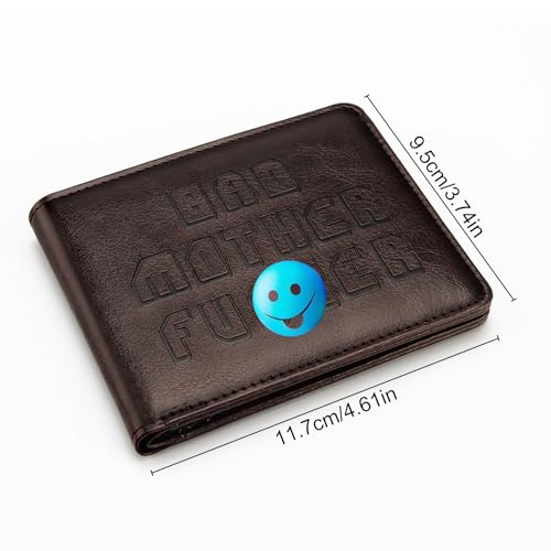 Image of Embroidered Bad Mother fker Leather Wallet Bad Mother f ker Leather Wallet(jet black)