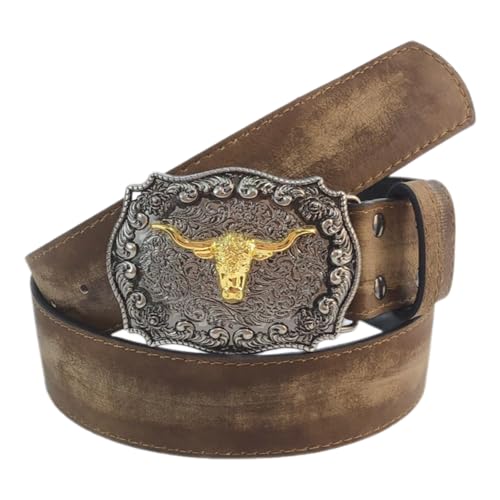 PU Leather Waist Belt For Men Women Decorative Belt For Pants Jeans Vintage Cattle Head Waiststrap Fashion Waist Decors