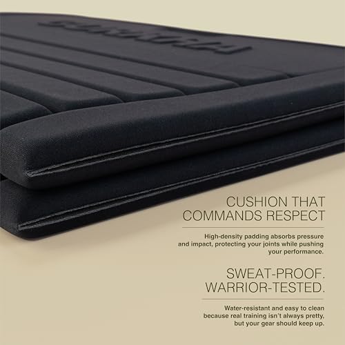 Image of 13mm GURKHA Foldable Performance Yoga Mat for Men & Women | Non-Slip, India's First Foldable Extra-Cushioned Mat for Yoga, Pilates, HIIT & Floor Workouts | Portable, Durable & Lightweight Fitness Mat - Eternal Power (Black) | 170 cms x 70 cms