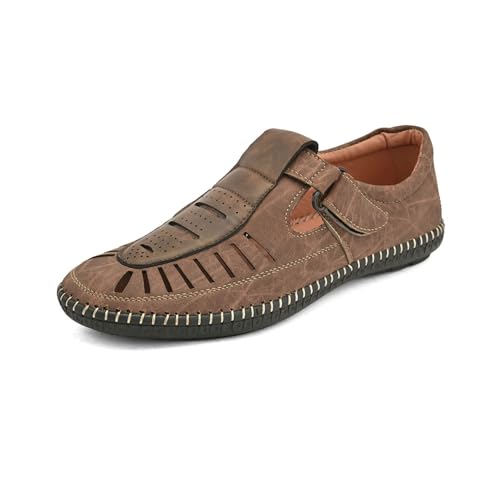 Image of Centrino Men's Fisherman Sandals | Sporty & Casual Summer Footwear | Adjustable Fit with soft cushion Padding | Closed-Toe Comfort & Durability (9284)